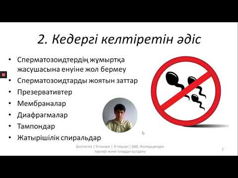 Видео: 48. Контрацепция түрлері және оларды қолдану. 9-сынып. Биология