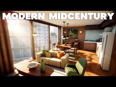 Видео: Современная квартира середины века | Сан-Мишуно | Без CC | The Sims 4 Скоростная сборка | ASMR