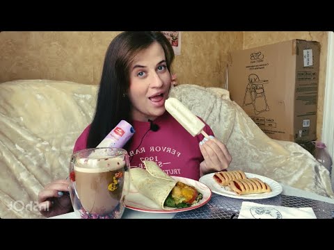 Видео: МУКБАНГ РОЛЛ ЦЕЗАРЬ/МОРОЖЕНОЕ/ШТРУДЛИКИ С МАЛИНОЙ #позавтракаем #asmr #mukbang #eating #food 
