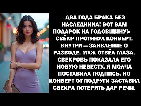 Видео: Свёкор вручил развод, свекровь — невесту, муж отвёл взгляд… но конверт подруги переписал финал