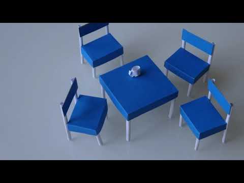 Видео: Как сделать из картона стол и стулья