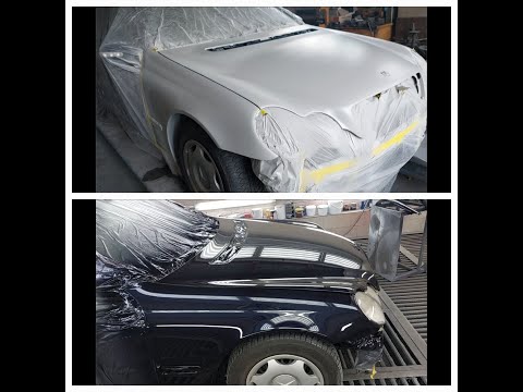 Видео: Auto painting/ Автобоядисване - Mercedes-Benz W203