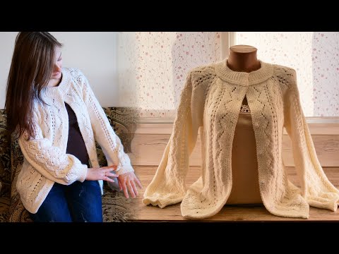 Видео: Французская кофточка спицами (часть 3) 👚 French jacket knitting pattern 🇲🇫