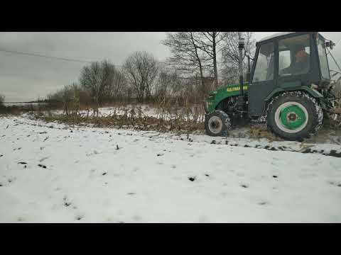 Видео: Уборка стеблей кукурузы самодельной сбивалкой на минитракторе CATMANN-35.3