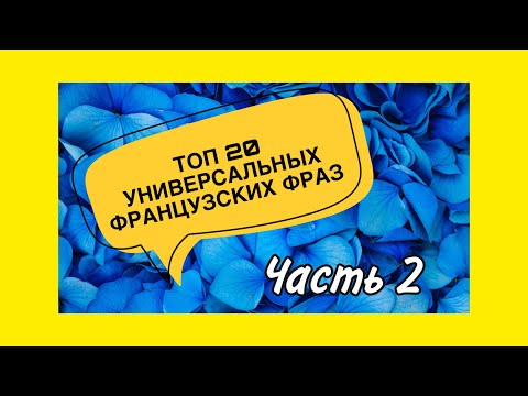 Видео: ТОП 20 УНИВЕРСАЛЬНЫХ  ФРАНЦУЗСКИХ ФРАЗ  | ЧАСТЬ 2 | французский по полочкам