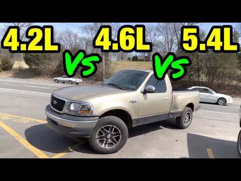 Видео: Ford F-150: 4,2-литровый V6 против 4,6-литрового V8 против 5,4-литрового V8!