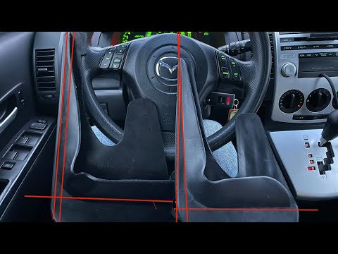 Видео: Выбор брызговиков Мазда 5 на пластиковые накладки порогов