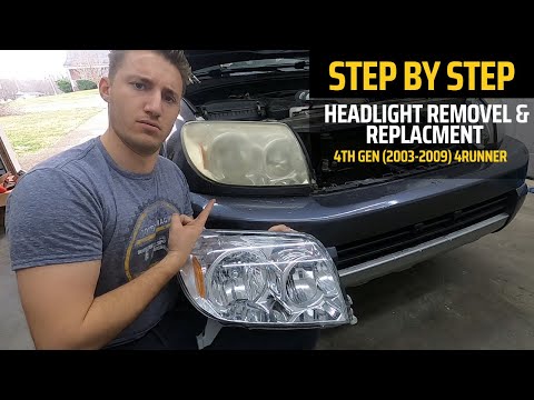 Видео: Как снять и заменить фары 4Runner 4-го поколения (2003-2009)