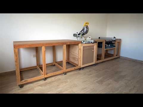 Видео: Производство стола для торцовочной пилы с хранилищем и мобильной транспортной базой