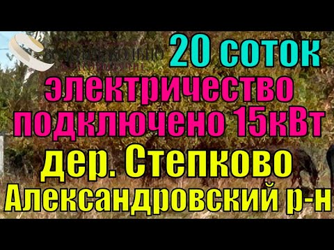 Видео: Продается  участок 20 соток с подведённым электричеством (15 кВт)в д. Степково Александровский р-н
