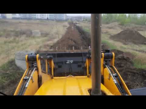 Видео: Работа на JCB , как закопать  , быстро и легко,  обойти препятствие.