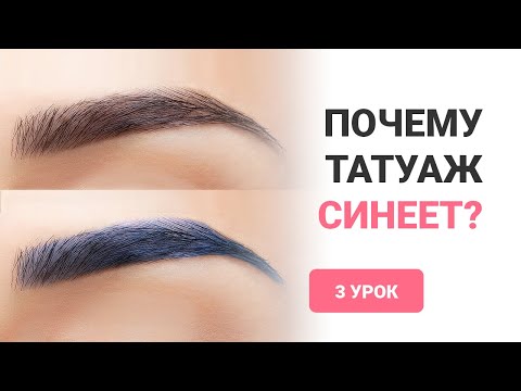 Видео: Синие брови после татуажа. Колористика в перманентном макияже. Татуаж колористика