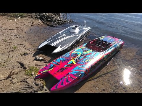 Видео: Тест-драйв и замеры катера TRAXXAS DCB M41 (4S и 6S) ... Гоняем против TFL Zonda 4S