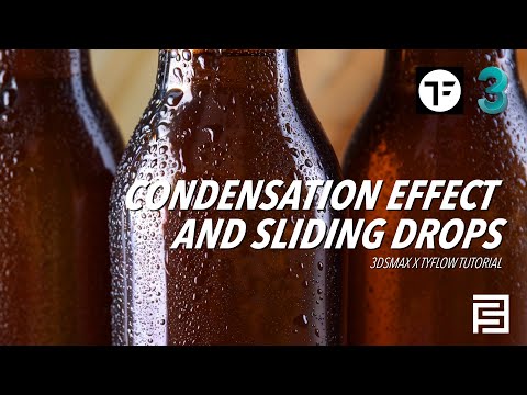 Видео: Эффект конденсации и скользящие капли | Учебник 3dsmax x Tyflow