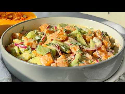 Видео: Пока сезон тыквы — готовлю яркий салат с запечённой тыквой