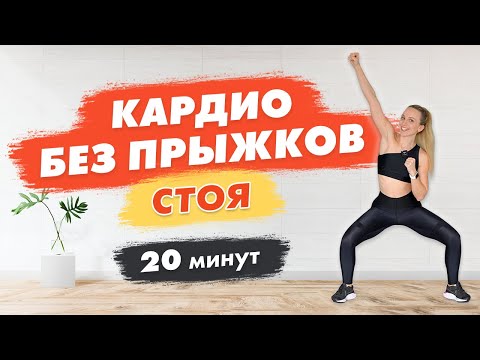 Видео: КАРДИО тренировка Стоя БЕЗ ПРЫЖКОВ и ОБОРУДОВАНИЯ | Кардиотренировка Для Похудения ДОМА за 20 минут