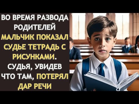 Видео: Во время РАЗВОДА родителей мальчик показал СУДЬЕ тетрадь с рисунками, и тот остолбенел от увиденного