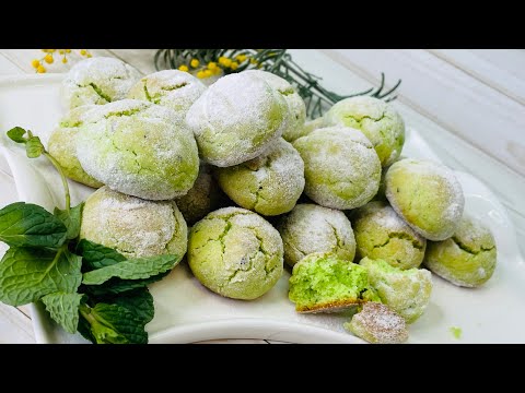 Видео: Зелёное 🍃мятное печенье с трещинками🍪!