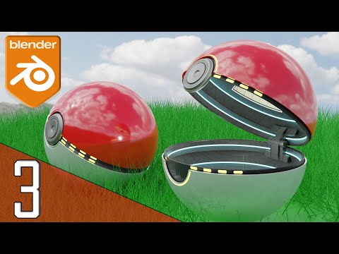 Видео: Покебол в Blender 3d Часть 3 , Работа со  сферой
