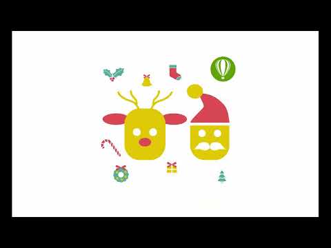 Видео: Новогодние иконки в CorelDRAW. Дед мороз и олень