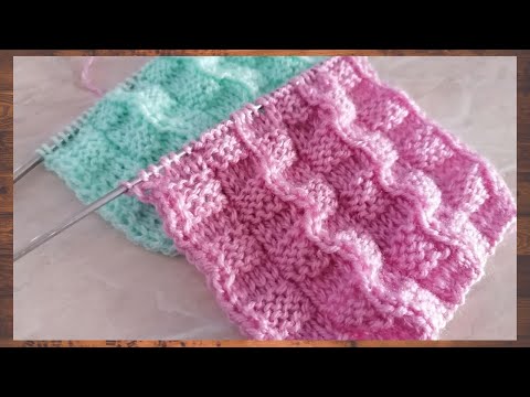 Видео: Очень Красивый Узор с 3D Эффектом. Вяжем Спицами.