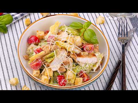 Видео: 🥬Салат Цезарь с курицей🍗 и томатами черри🍅! Соус Цезарь - Классика на все времена!