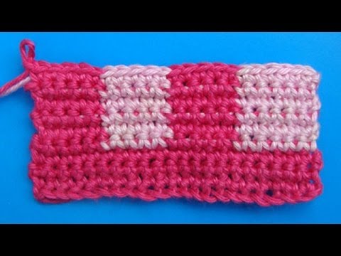 Видео: Двухцветное вязание из столбиков без накида - 332