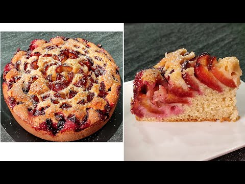 Видео: Пирог со Сливами ФЛАМЕНКО! Сочный, воздушный и ароматный! Очень Вкусно, Быстро и Недорого!