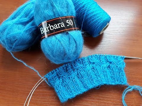 Видео: Шапка спицами узором из перекрещенных петель. Часть 2.