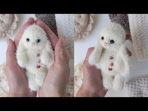 Видео: Оформление мордочки вязаному зайцу 