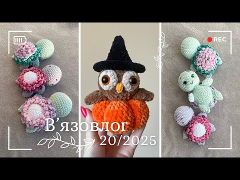 Видео: Вʼязовлог 20/2025 - Черепашки, совеня з гарбузом, лялька, організація пряжі