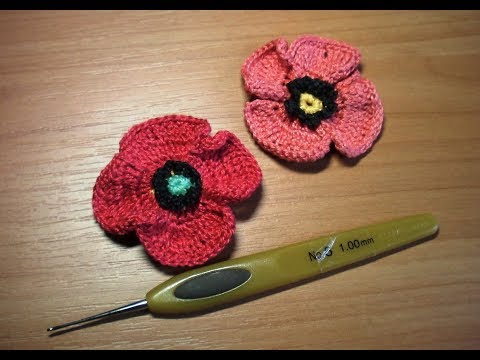 Видео: Небольшой мак в стиле ирландского кружева