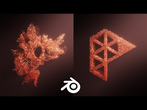 Видео: Анимация логотипа потока частиц в Blender (урок по узлам геометрии)