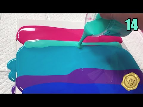 Видео: Акриловая заливка | Проведите бумажным полотенцем | День 14 30-дневного конкурса «Жидкое искусств...