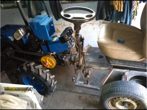 Видео: минитрактор из мотоблока зубр рулевое управление