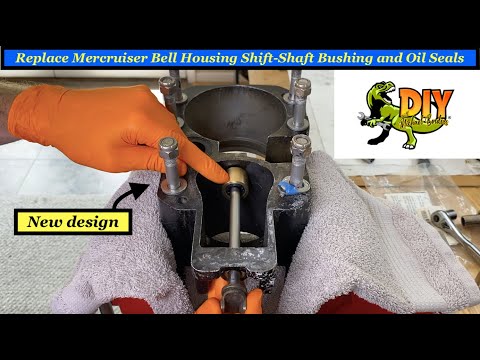 Видео: Заменить втулки и сальники вала переключения передач в корпусе колокола Mercruiser
