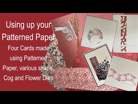 Видео: Использование узорчатой ​​бумаги — четыре открытки (в том числе одна мужского образца) с использо...