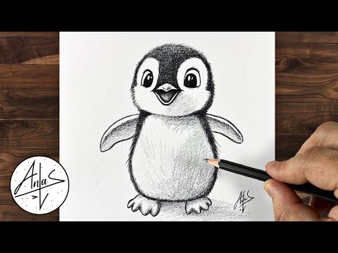 Видео: Как нарисовать пингвина | Реалистичный рисунок | Пошаговое руководство