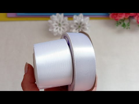 Видео: DIY 🎀БЕСПОДОБНО!!! Белоснежные бантики из атласной ленты! Идея на продажу. 🎀