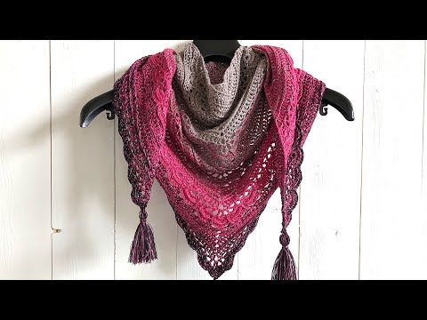 Видео: Шаль Ана Люсия 💗 Бесплатная схема вязания крючком