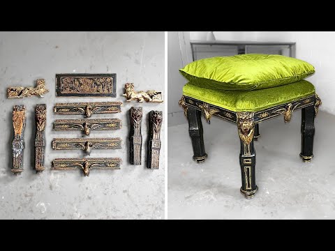 Видео: Я не думал, что смогу спасти этот лакированный табурет в китайском стиле | Реставрация мебели Arie