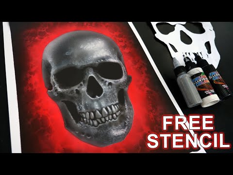 Видео: Простой урок по рисованию черепа аэрографом для начинающих