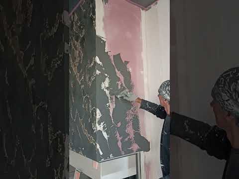 Видео: VENETIAN PLASTER STUCCO Срез камня из Травертина, Имитация