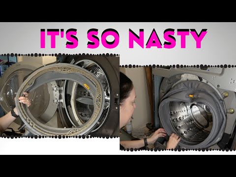 Видео: Советы непрофессионала: снятие, очистка и замена резиновой прокладки на стиральной машине с фронт...