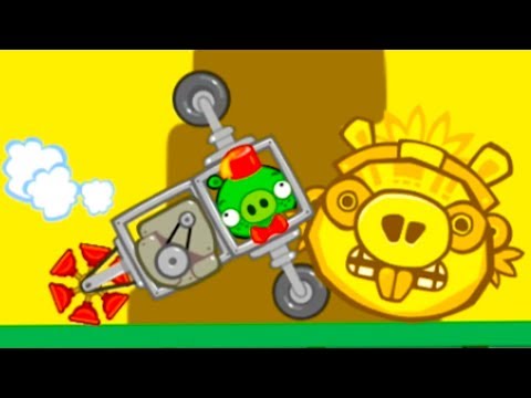 Видео: САМОДЕЛЬНЫЕ МАШИНКИ в игре Bad Piggies #27 Кид и Приключение золотой свинки в пещере