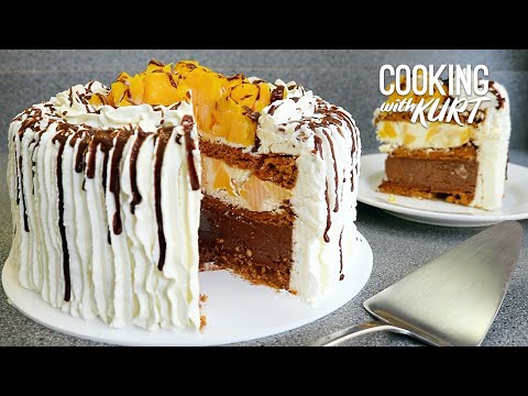 Видео: Замороженный манговый торт «Браво» от Conti: вафли из кешью, шоколадный мусс, крем, манго | Готов...