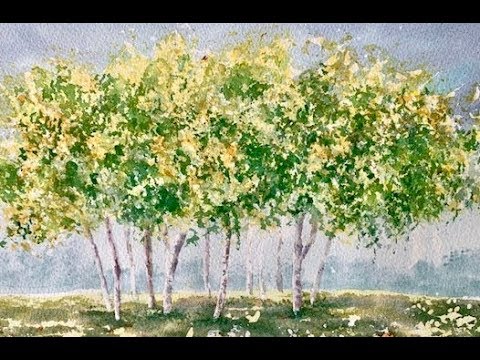 Видео: Как и чем можно рисовать листву деревьев. Акварель. What can use for painting foliage in watercolour