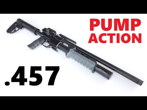 Видео: AEA Megladon .457 cal PUMP ACTION (пневматическая винтовка PCP для охоты на оленей) Пневматическо...