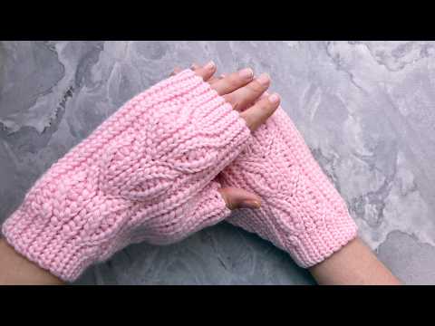 Видео: 🔥 Вяжем митенки крючком! Ветвистый узор крючком! Левая митенка