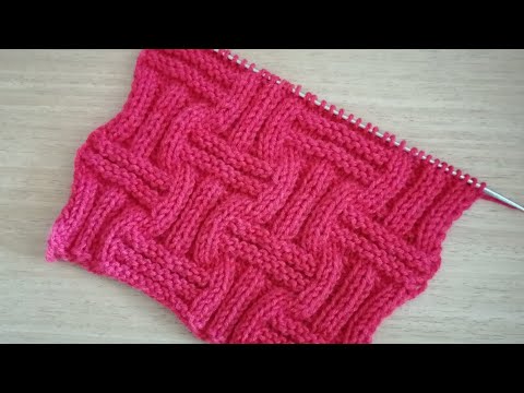 Видео: Двусторонний узор спицами.Для вязания шапок,шарфов,снудов.